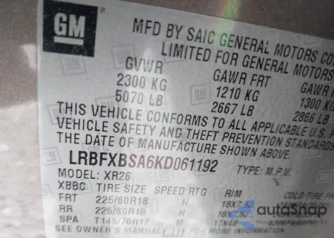 2019 Buick Envision Fwd Preferred z USA, uszkodzony, nr VIN LRBFXBSA6KD061192